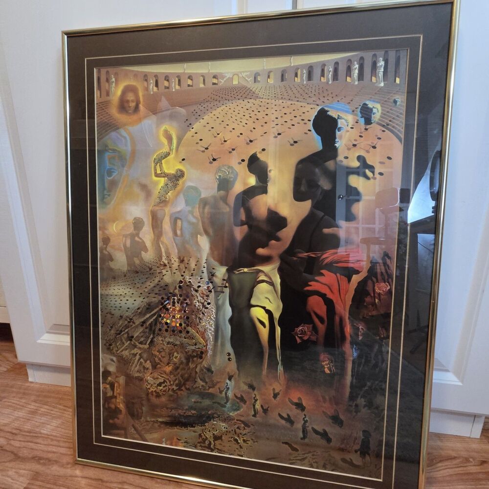 Salvador Dali "Hallucinogenic Toreador" 28" H x 22" L Vintage Gold Framed Print